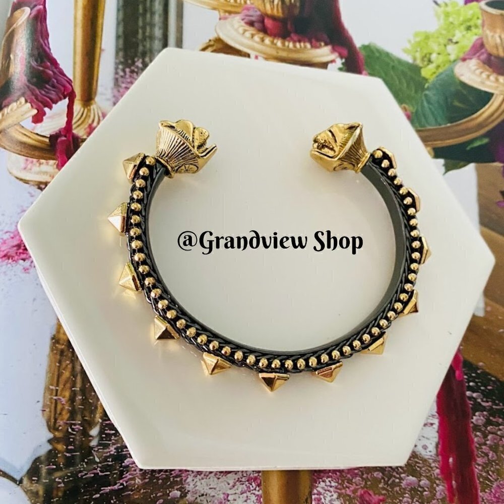 💜 Stella & Dot Artemis Cuff Lionhead Studs Edgy - Picture 2 of 13